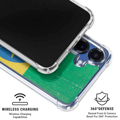 Ethiopia Flag Distressed Galaxy S25 Clear Case